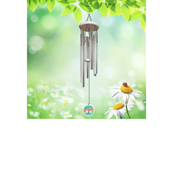 FONMY Wind Chimes with Colorful Tree of Life-Silver