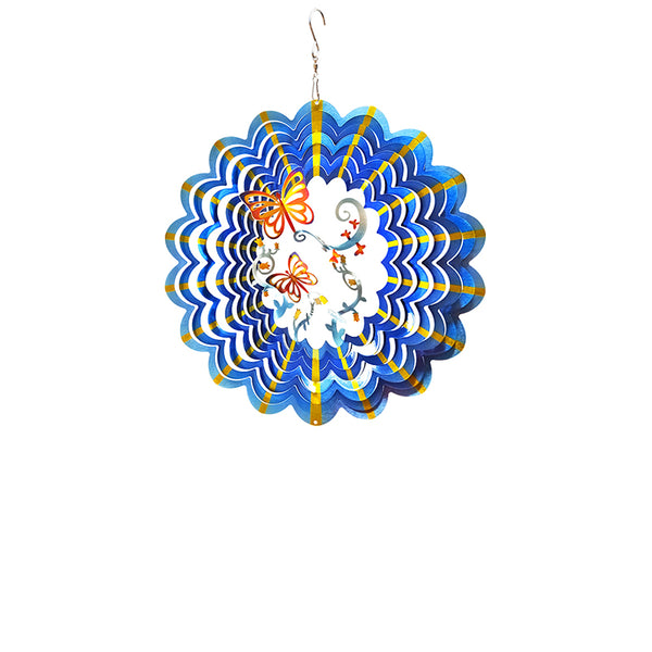 FONMY Wind Spinner Multi Blue Color Twins Butterfly