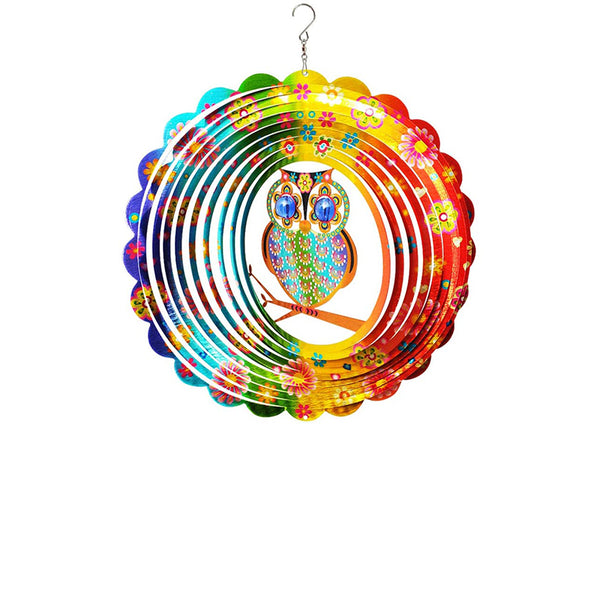 FONMY  Owl Pattern Hanging Wind Spinner