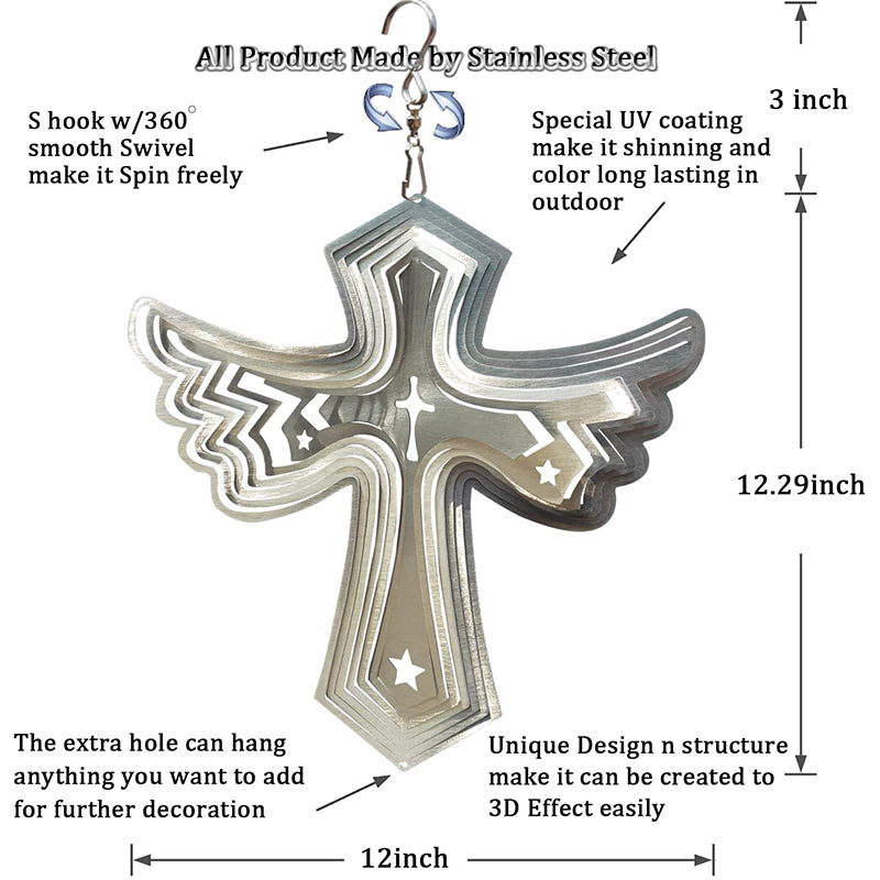 Fonmy Wind Spinner-Angel Wing Silver