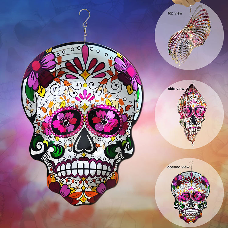 Fonmy Mandala Daisy Sugar Skull Wind Spinners