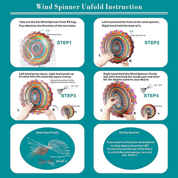 FONMY Stainless Steel Wind Spinner 12 inch