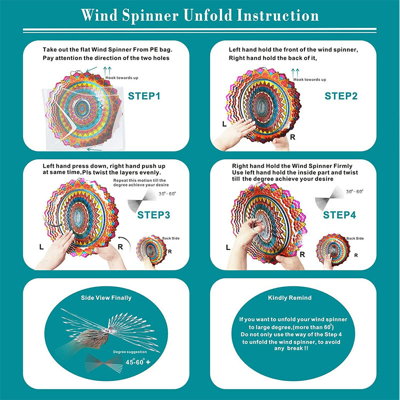 FONMY Red Mandala Wind Spinners