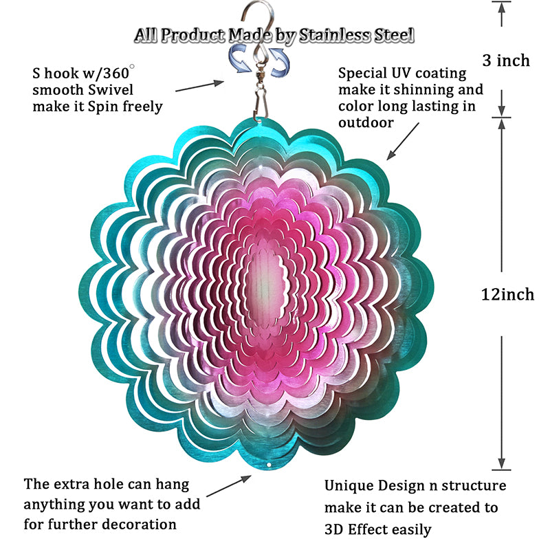 FONMY Wind Spinner Blue-Pink Sunflower